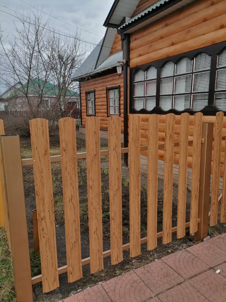 Забор из металлического штакетника 19м Кипарис 2xPrintech двусторонний в Выборге