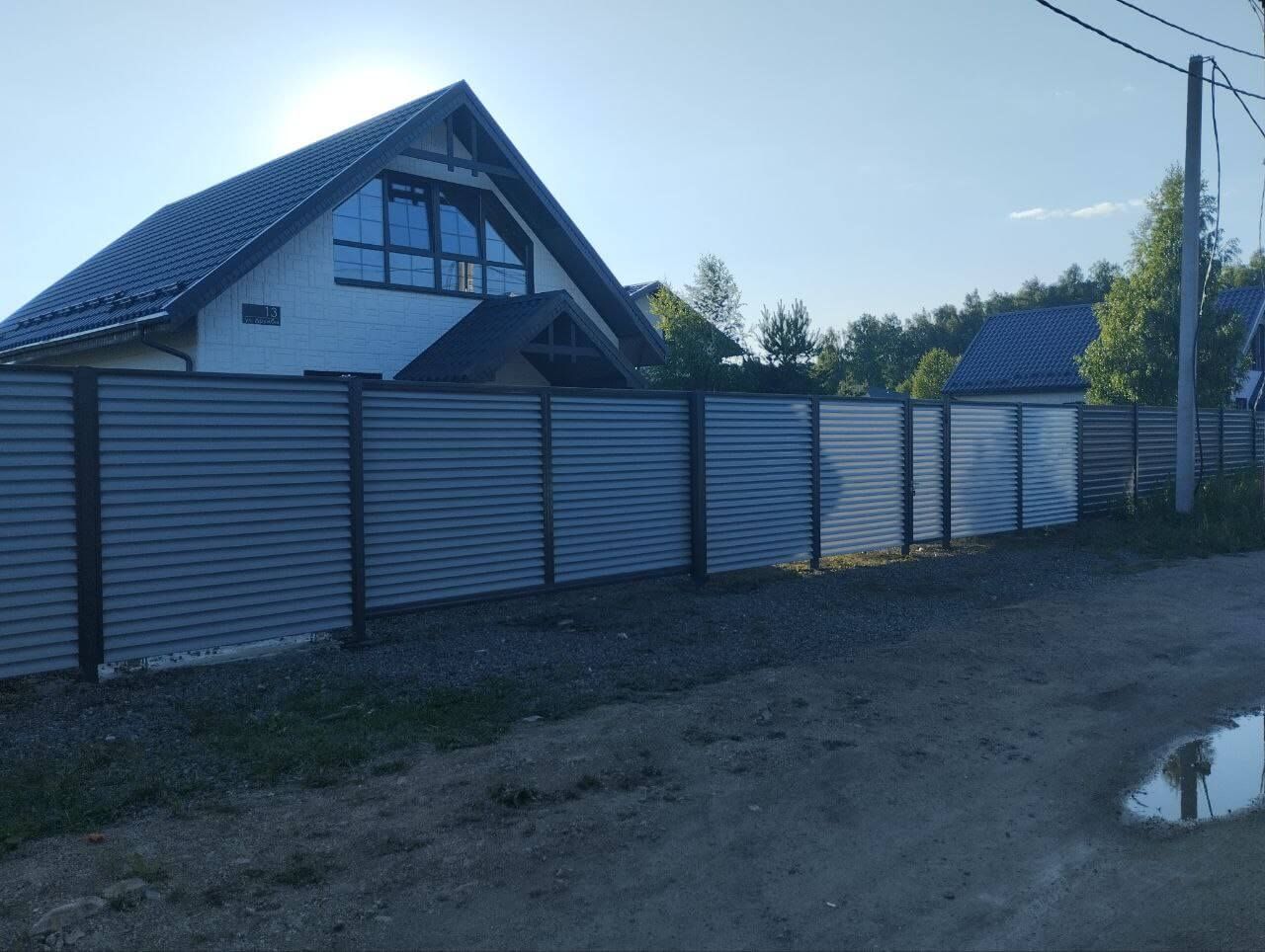Забор из ламелей еврожалюзи 20м RAL7004 Серый фото 3 в Выборге