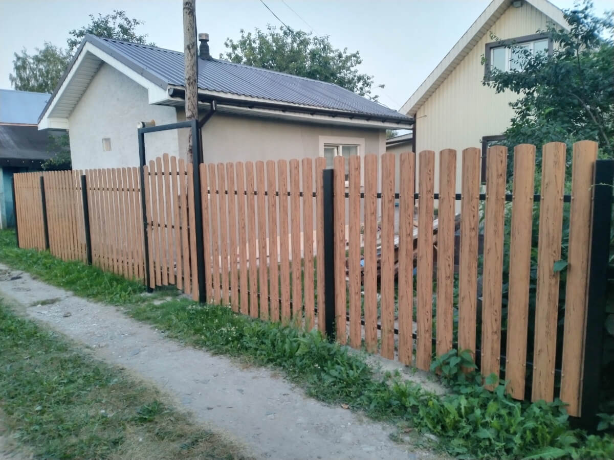 Забор из евроштакетника 14м Кипарис 2xPrintech двусторонний в Выборге