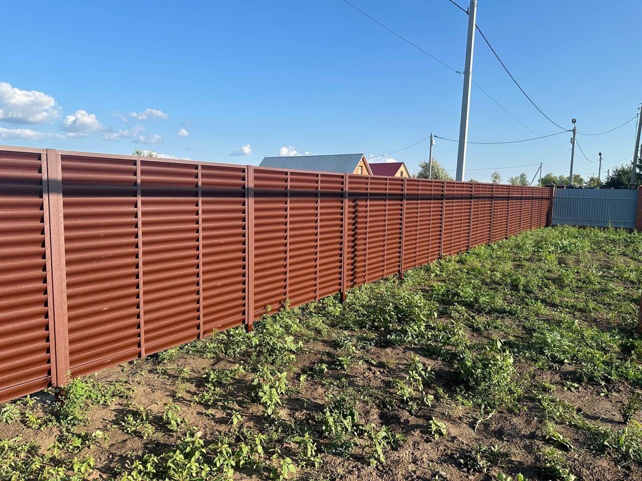 Забор из ламелей Еврожалюзи 53м RAL8017/8017 Шоколад двусторонний МАТТЕ в Выборге