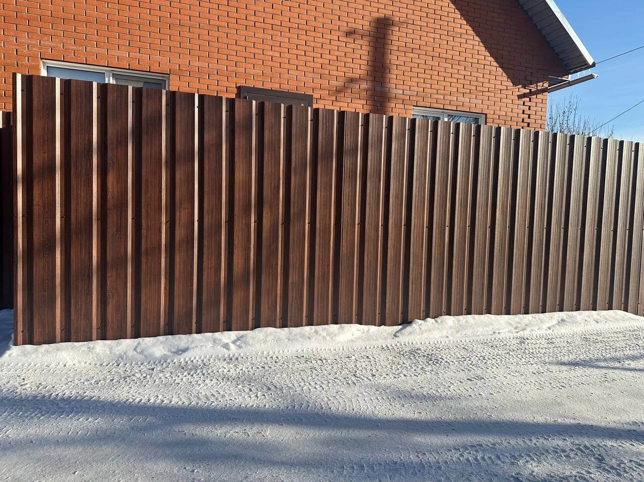 Забор из профнастила НС-21 22м Античное Дерево Принтек фото 4 в Выборге