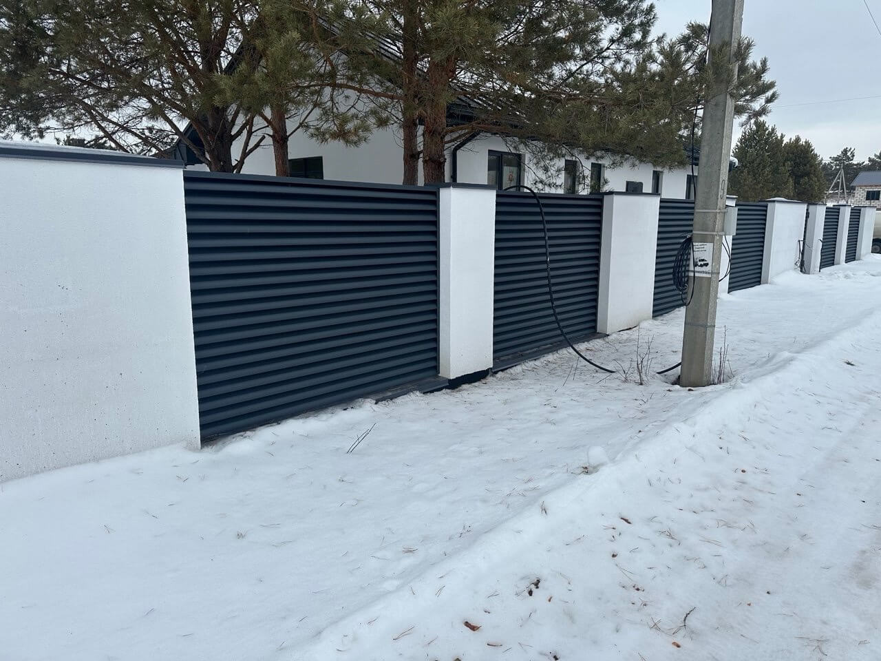 Забор-жалюзи 76м RAL7024/7024 Серый Графит двусторонний МАТТЕ фото 3 в Выборге