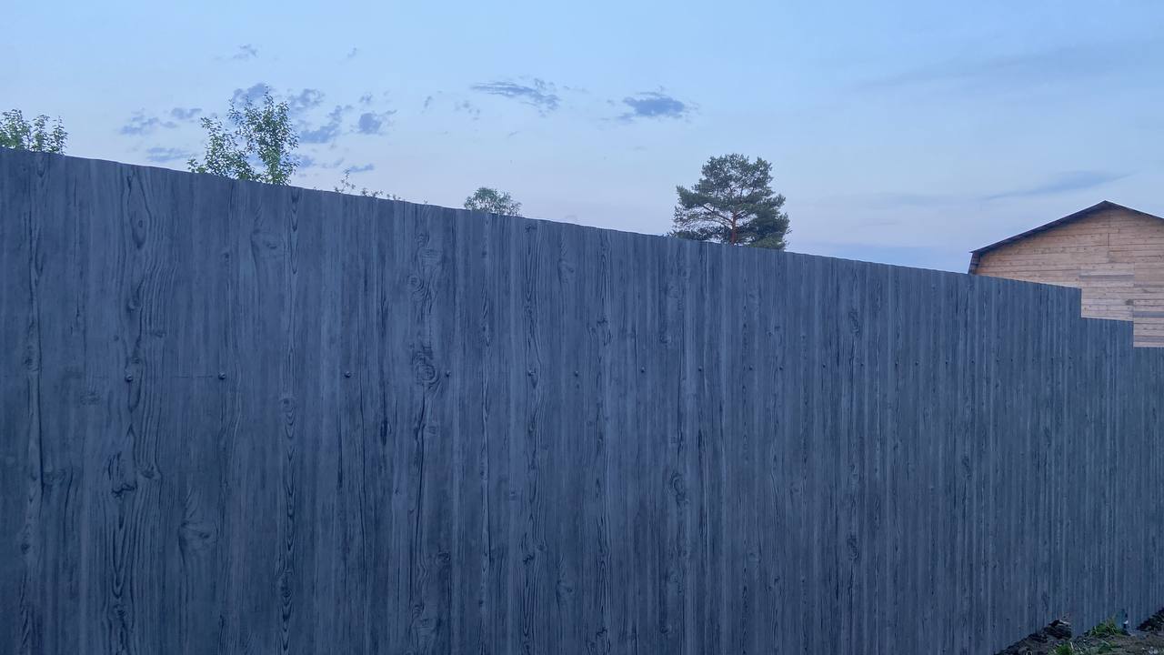 Забор из профнастила НС-10 42м Светлая Береза SteelArt фото 4 в Выборге